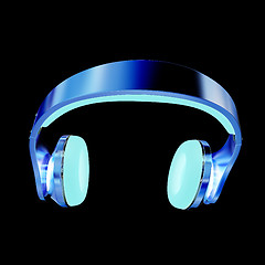 Image showing Golden headphones. 3d illustration