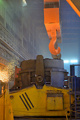 Image showing The molten steel transport