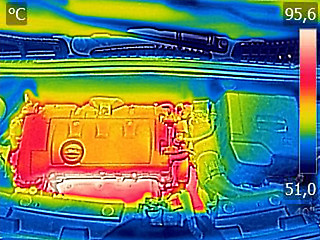 Image showing Infrared thermovision image showing, Car Engine After driving