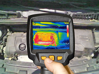 Image showing Recording Car Engine After driving, With Thermal Camera