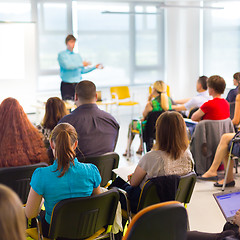 Image showing Speaker at Business convention and Presentation.