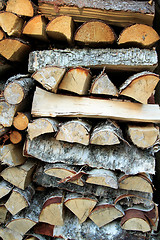 Image showing Pile of wood