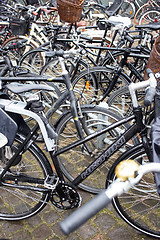 Image showing Many bicycles on Copenhagen street