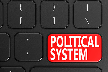 Image showing Political System on black keyboard