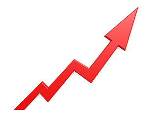 Image showing Red arrow graph growth up background