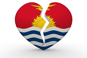 Image showing Broken white heart shape with Kiribati flag