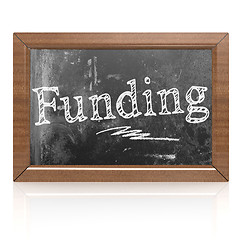 Image showing Funding text written on blackboard