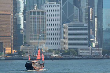 Image showing Junk boat in Hong Kong 