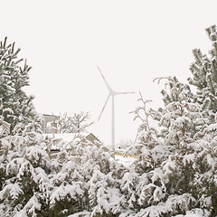 Image showing Wind turbine in winter