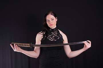 Image showing Woman with katana