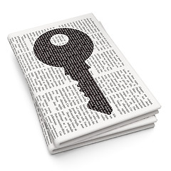 Image showing Protection concept: Key on Newspaper background