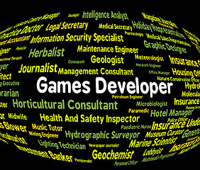 Image showing Games Developer Means Play Time And Career