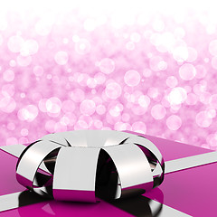 Image showing Pink Giftbox With Bokeh Background For Womens Birthday