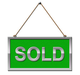 Image showing Sold Sign Indicates Displaying Display And Signs