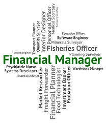 Image showing Financial Manager Represents Position Work And Earnings