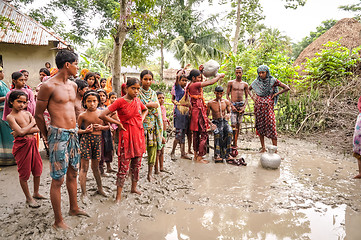 Image showing Barefoot in mud in Bangladesh