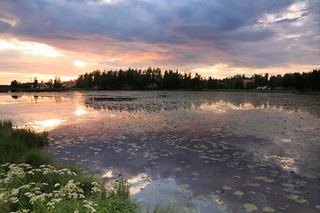 Image showing Lake at sunset