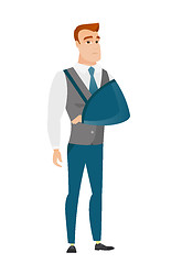 Image showing Injured businessman with broken arm.