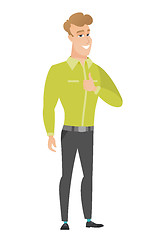 Image showing Businessman giving thumb up vector illustration.