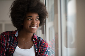 Image showing portrait of a young beautiful black woman