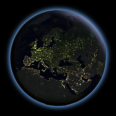 Image showing Europe from space at night