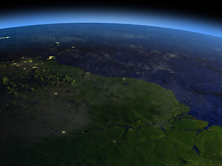 Image showing Amazon delta at night