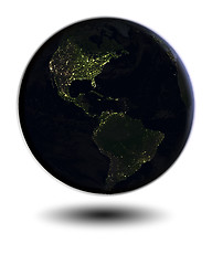 Image showing Americas at night