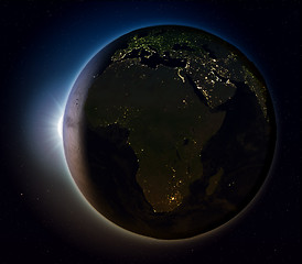 Image showing Africa from space at night