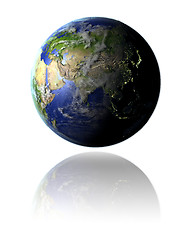 Image showing Asia on globe