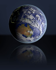 Image showing Globe facing Australia in dark