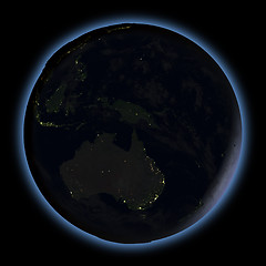 Image showing Australia from space at night