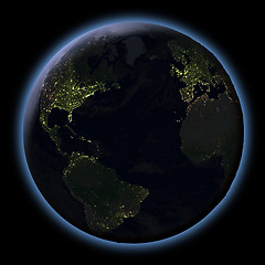 Image showing Northern Hemisphere from space at night