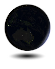 Image showing Australia at night