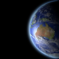 Image showing Australia from space in the evening light