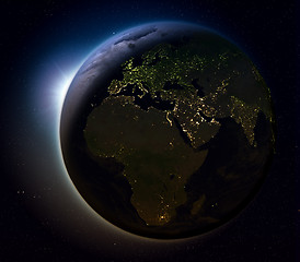 Image showing EMEA region from space at night