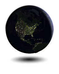 Image showing North America at night