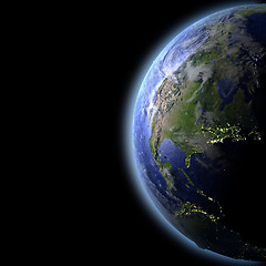 Image showing North America from space in the evening light