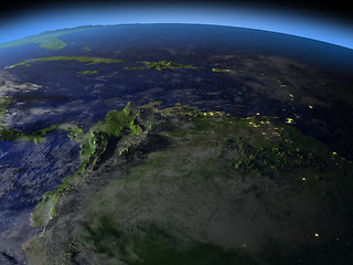 Image showing North of South America at night