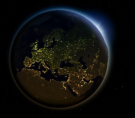 Image showing Europe from space at night