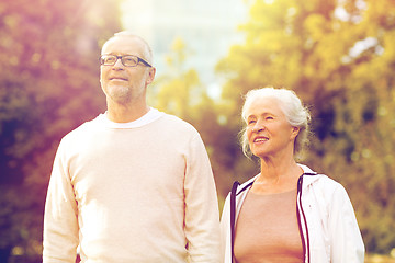 Image showing senior couple in city park