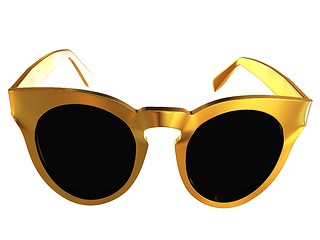 Image showing Cool gold sunglasses. 3d illustration