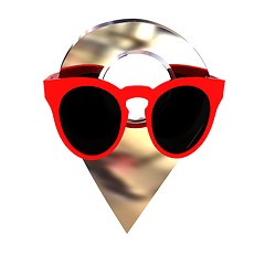 Image showing Glamour map pointer in sunglasses. 3d illustration