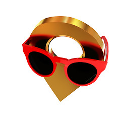 Image showing Glamour map pointer in sunglasses. 3d illustration