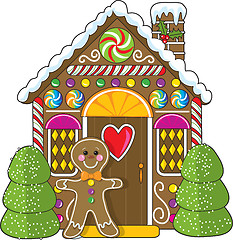 Image showing Gingerbread House and Man