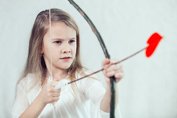 Image showing Portrait of one  beautiful  little girl.