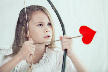 Image showing Portrait of one  beautiful  little girl.