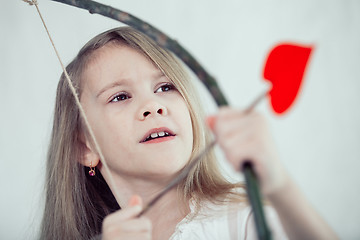 Image showing Portrait of one  beautiful  little girl.