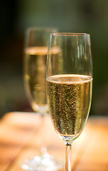 Image showing two champagne glasses