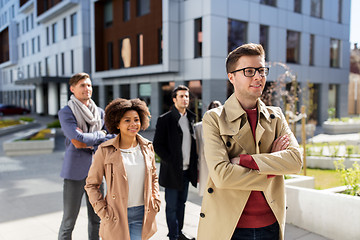 Image showing international group of people on city street