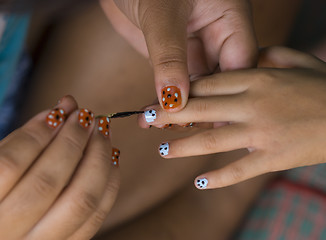 Image showing Painting nails